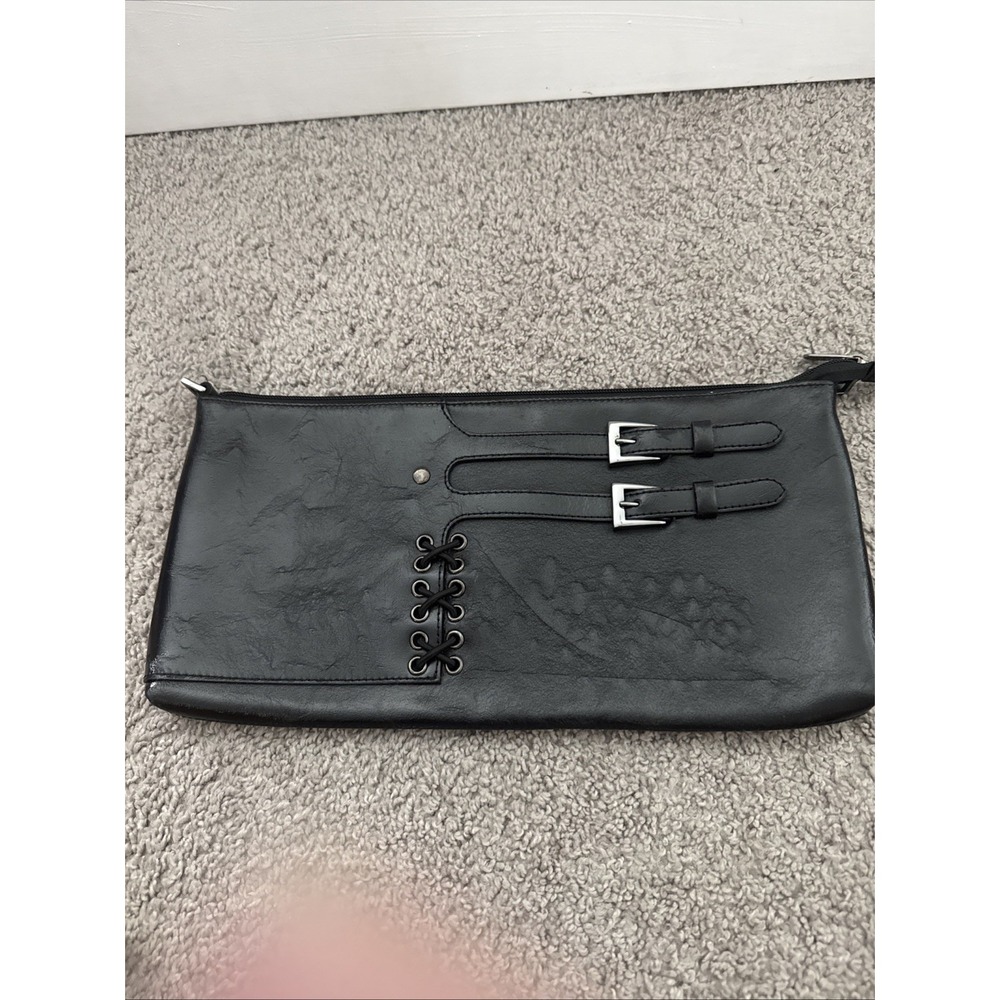 Danier Black Italian Leather Crossbody Bag